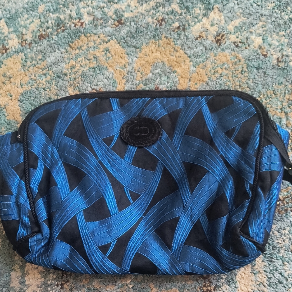 Dior Blue Patterned Cosmetic Bag - image 1